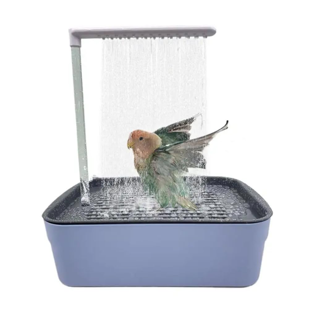 ChezMax Parrot Automatic Bathtub with Shower Pet Circulating Water Bath Parrot Bathtub Pet Bird Bath Bird Cage Accessories for Parakeet