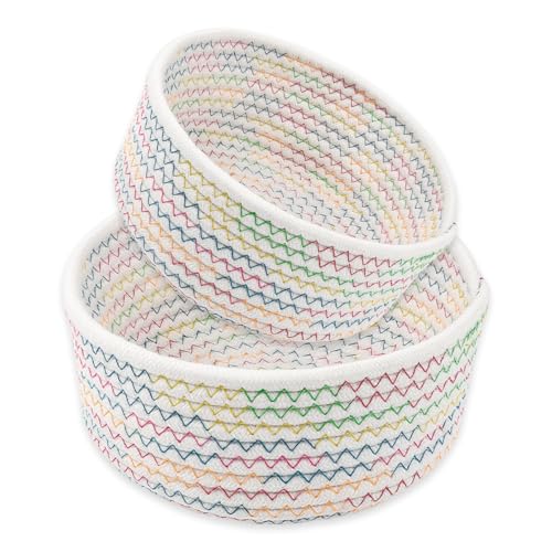2er Set Aufbewahrungskorb Baumwollseil Geflochten runde körbchen organizer körbe Geflochte Aufbewahrungskorb für Badezimmer Wickeltisch Zubehör Flechtkorb Baumwolle Deko Kinderzimmer Spielzeug 2er Set Aufbewahrungskorb Baumwollseil Geflochten runde körbchen organizer körbe Geflochte Aufbewahrungskorb für Badezimmer Wickeltisch Zubehör Flechtkorb Baumwolle Deko Kinderzimmer Spielzeug
