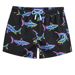 maamgic Traje de baño para niños, elástico, de secado rápido, trajes de baño para niños pequeños