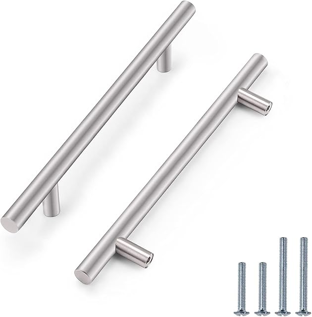 15 Pack Kitchen Door Handles Brushed Nickel - Probrico 128mm Stainless Steel Cupboard Cabinet Handle Furniture Drawer T Bar Pulls