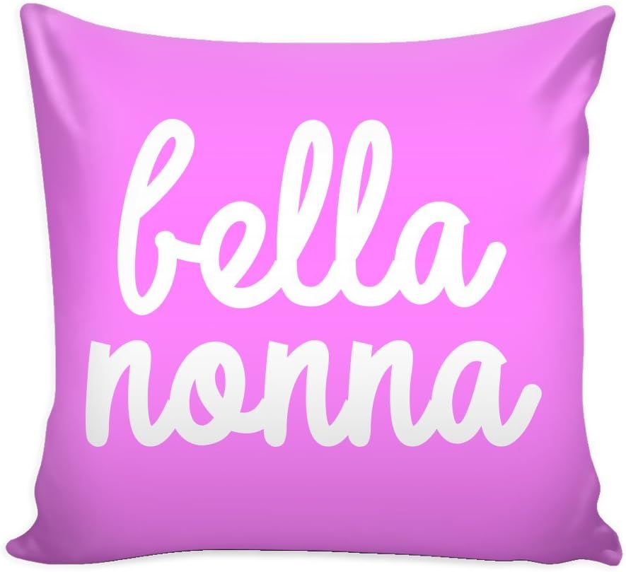 Italy Throw Pillow Cover with Insert – Bella Nonna Decorative Charming Italian-Themed Designs - Personalized Décor - Square Cushion is Ideal for Chair, Couch, Bed, Sofa, Living Room, Bedroom