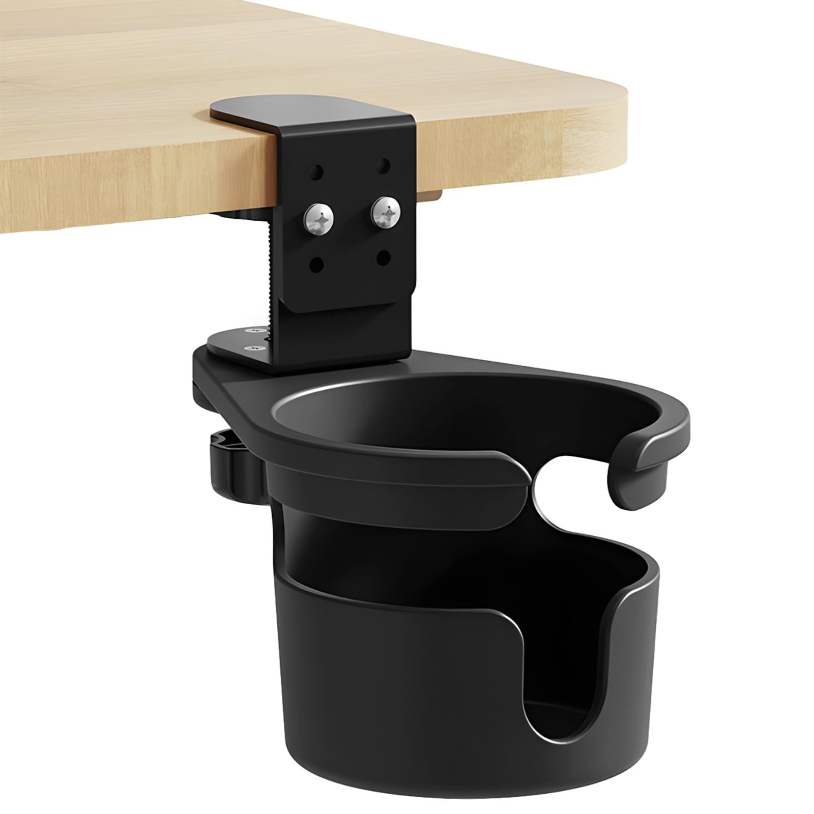 Getränkehalter zum Anklippen für Schreibtisch, Metall, auslaufsicherer Schreibtisch-Organizer, platzsparend, für Wohnheim, Büro, Arbeitszimmer Schreibtisch mit Drainage