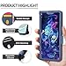 Kinetijy Case Compatible for Mobicel Ix Plus Phone Case Flip Cover [with Tempered Glass Screen Protector][RFID Blocking][Colorful Reflect Light] LPT-LMG