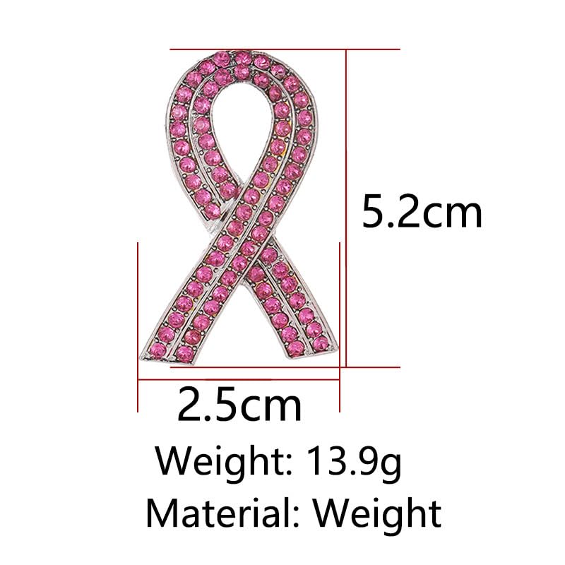 Image of Pink Ribbon Breast Cancer Awareness Brooches Pin, Love Faith Strength Hope Butterfly Brooches Pin, Rhinestone Pink Ribbon Hope Pin Brooch