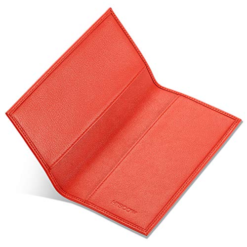 Image of HISCOW Minimalist Checkbook Cover - Full Grain Leather (Premium Scarlet)