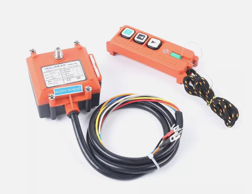Télécommande sans fil Interrupteur à bouton-poussoir Télécommande industrielle Hoist Palan à corde orange pour élévateurs électriques, engins de chantier 21 x 18 x 8 cm