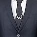Danny shi Men's Silver Golden Tie Chain Set, Gift Boxed (Silver Golden)