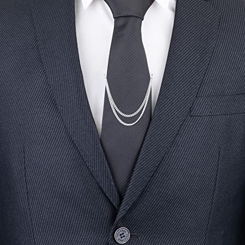 2pcs Set Men's Tie Chain Necktie Tie Clips Link Chain Gift Box2