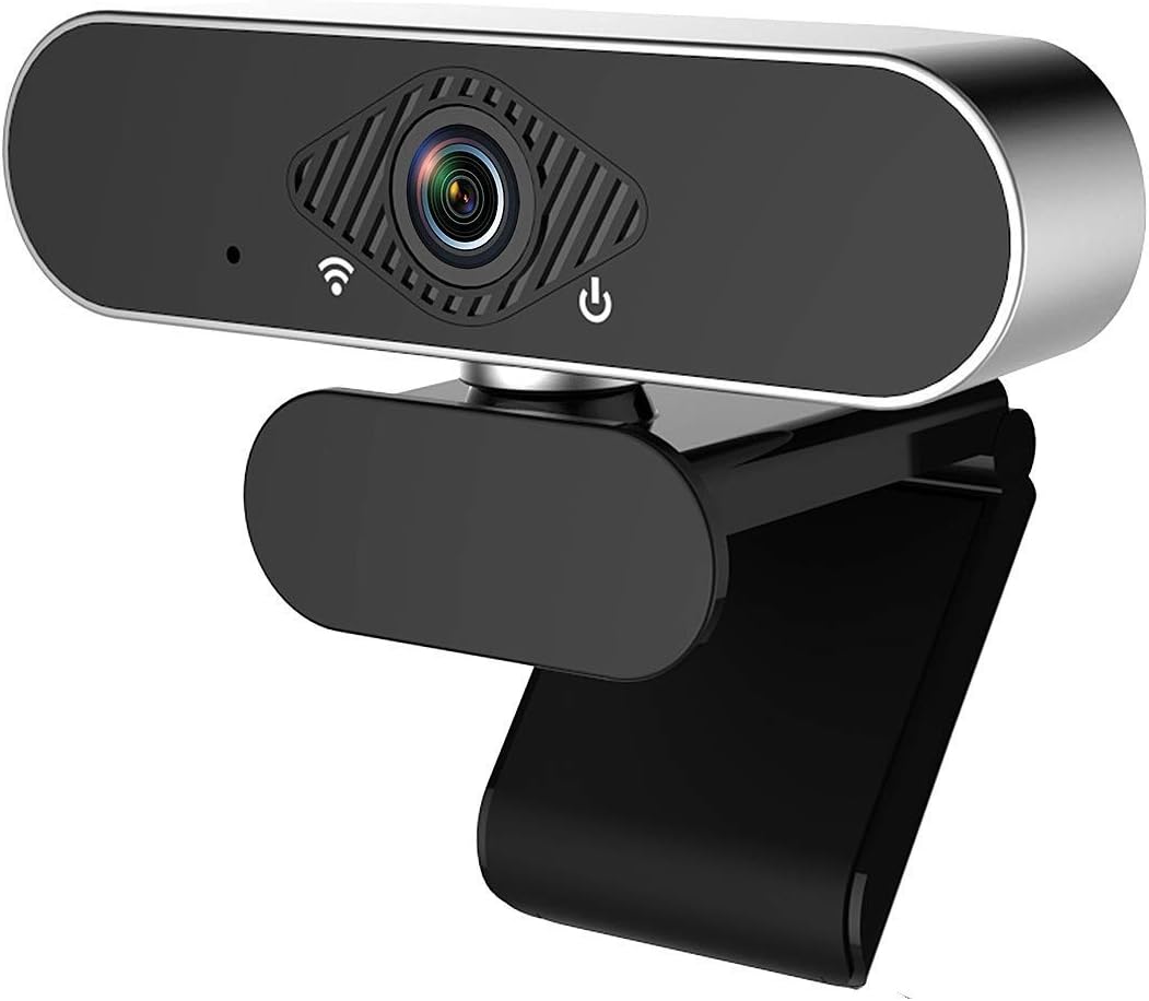 1080P Webcam with Microphone, HD PC Webcam Laptop Plug and Play USB Webcam Streaming Computer Web Camera with 110-Degree View Angle, Desktop Webcam for Video Calling Recording Conferencing