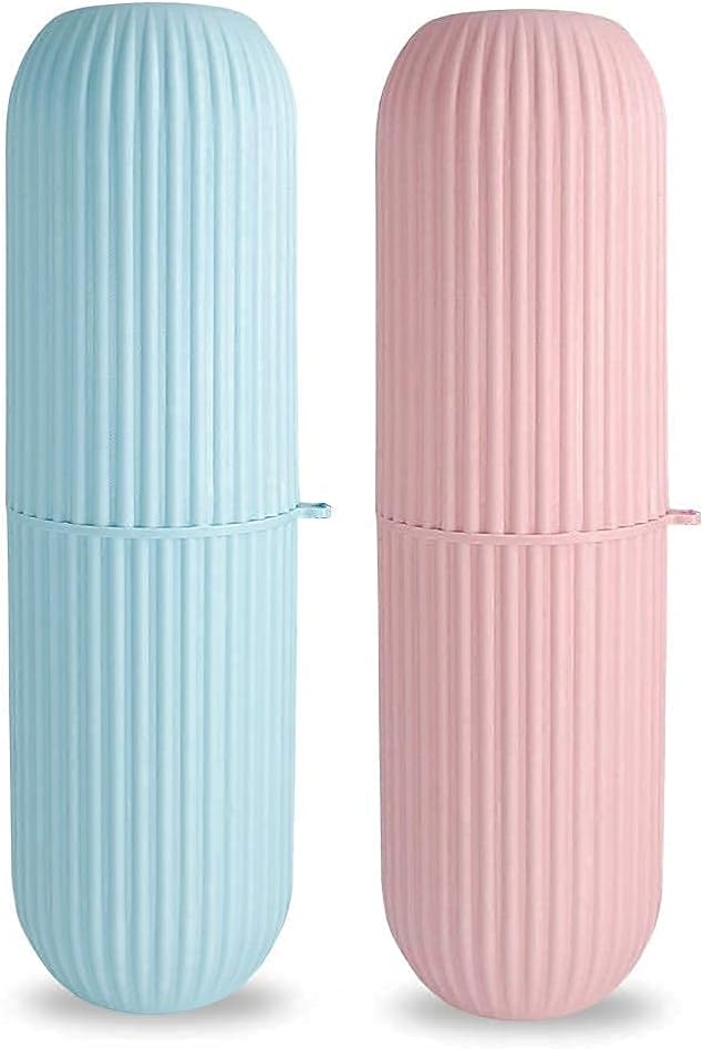 2PCS Creative Simple Travel Toiletry Cup Outdoor Portable Plastic Capsule Toiletry Cup Toothbrush Toothpaste Set Storage Box