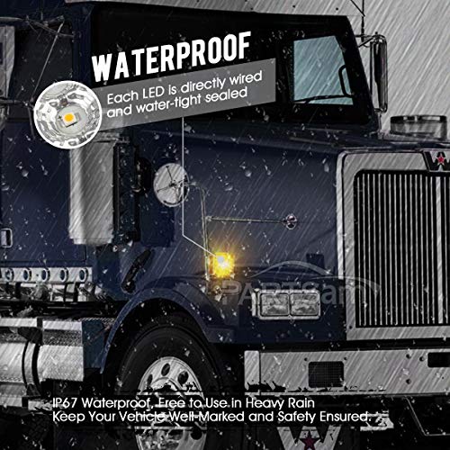 Partsam 2X Square Double Face Led Pedestal Light Cab Fender Turn Signal Light For Truck Towing Trailer,Dual Face Led Stop Turn Tail Parking Light Replacement For Peterbilt/Freightliner/Kenworth Trucks #TOP1