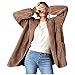 Lazzboy Store Wintermantel Damen Kunstfell Shaggy Langarm Outwear Jacke Teddybär Mantel Flauschige Faux Fleece Offene Vorderseite Mit Taschen Warm Cardigan Herbst Winter (Braun，S)