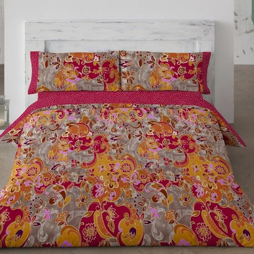 Burrito Blanco | Funda nórdica Estampada Color Granate 095 | para Cama de 90 cm (+ Medidas Disponibles) | Funda nórdica 90 | Cama indivual 90