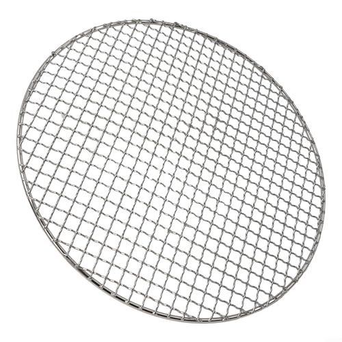 Red redonda de malla de barbacoa de acero inoxidable, herramienta coreana antiadherente para barbacoa, para asar carne de res, pollo, pescado, verduras, disponible en varios tamaños (330 mm)