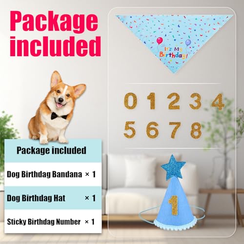 Set de bandana y sombrero cumpleaños para perro Bestac miniatura 4
