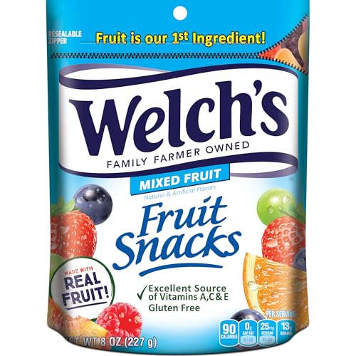 Welch's Fruit Snacks, Mixed Fruit Snack Pack, Gluten Free, 8oz Snack Pack (Pack of 1)