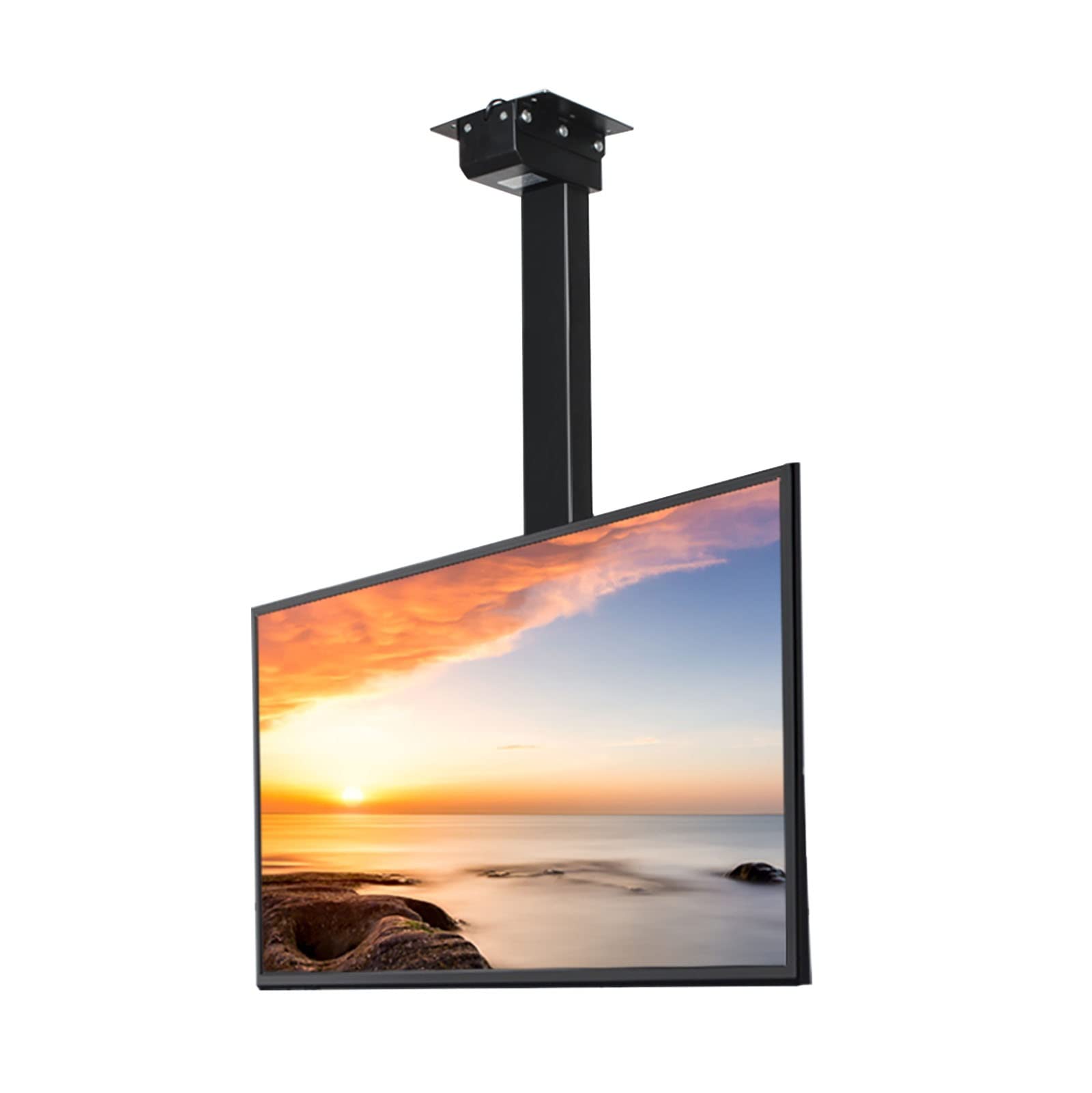 Soporte de Pared para TV Soporte para TV,Soporte para TV de Techo motorizado Ajustable en Altura,Elevador eléctrico para TV Ajuste de Espacio Entre Orificios Izquierdo y Derecho,Control Remoto y