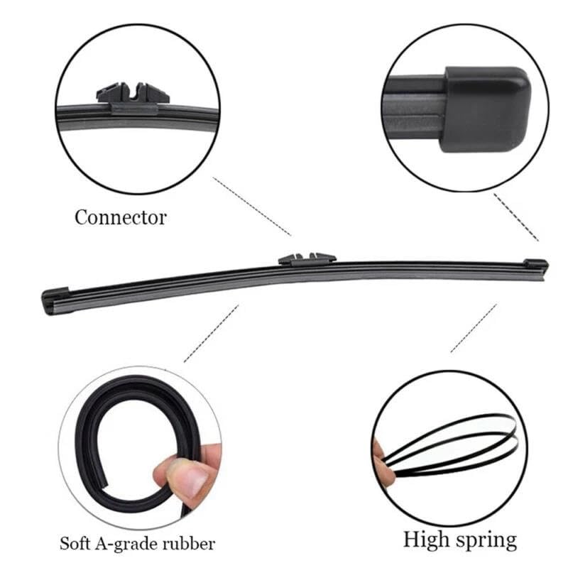 uego de escobillas limpiaparabrisas para Vo&LV&o XC90 MK2 2016-2020 Kit de escobillas limpiaparabrisas Delanteras y traseras para Coche Tira limpiaparabrisas(LHD)