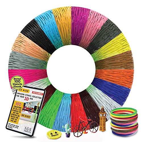 3D Pen Filament Refills - BONUS 100 STENCILS EBOOK & 3 GLOW IN