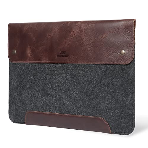MegaGear Housse MacBook en Cuir Véritable et Polaire pour MacBook Pro et MacBook Air - 16 Pouces -...