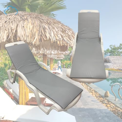 Colchonete Almofadado De Espreguiçadeira Piscina Cinza Impermeável