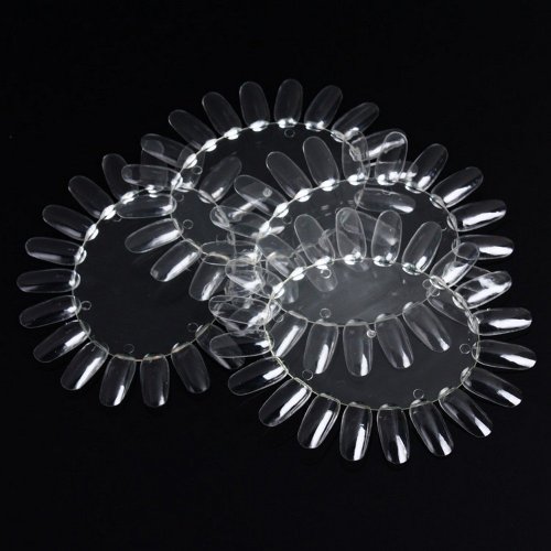 Jovana 10 PCS Acrylic Clear Round Nail Art Tips Display Practice Wheel Tool DIY
