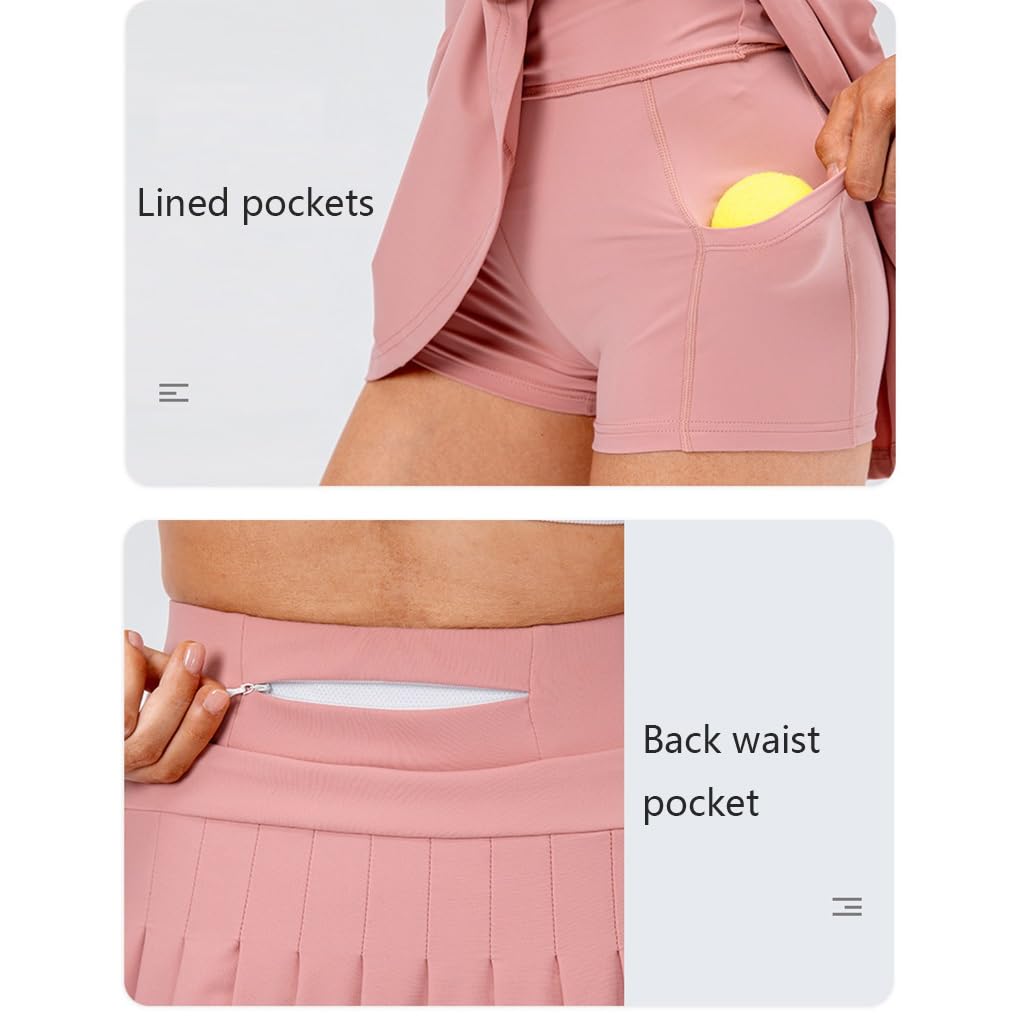 Gonne da Tennis a Pieghe per Donne con Tasche Pantaloncini Incorporati Gonne Attive da Golf per la Corsa in Palestra
