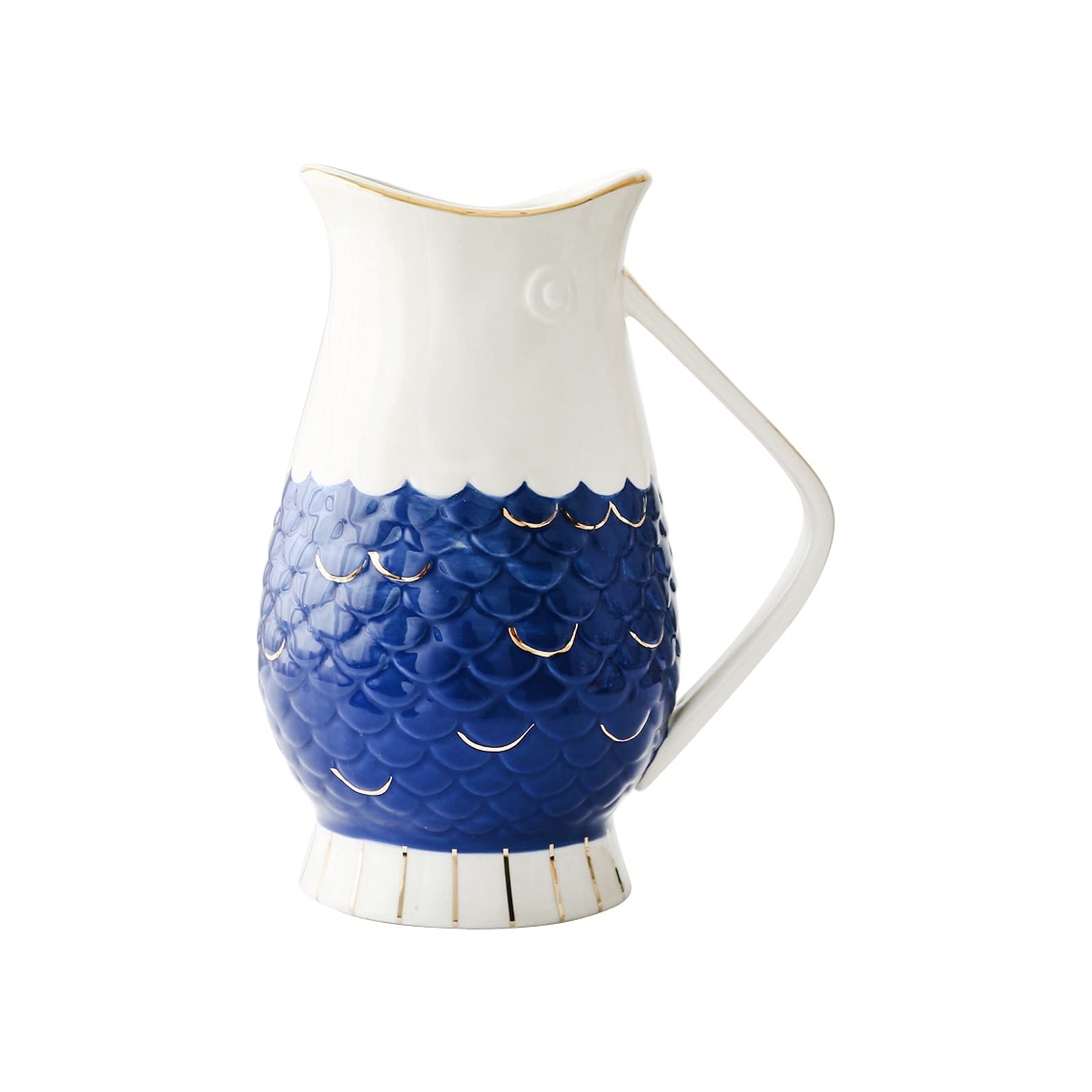Pichets Pichet en céramique Peint à la Main avec Manche à Grande capacité à Grande température for Le Lait de jus froids ou Chauds Pot de Jus (Color : 1.8L)