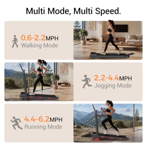 Image of LONTEK 14% Incline Walking Pad Treadmill with Handles, Treadmills for Home