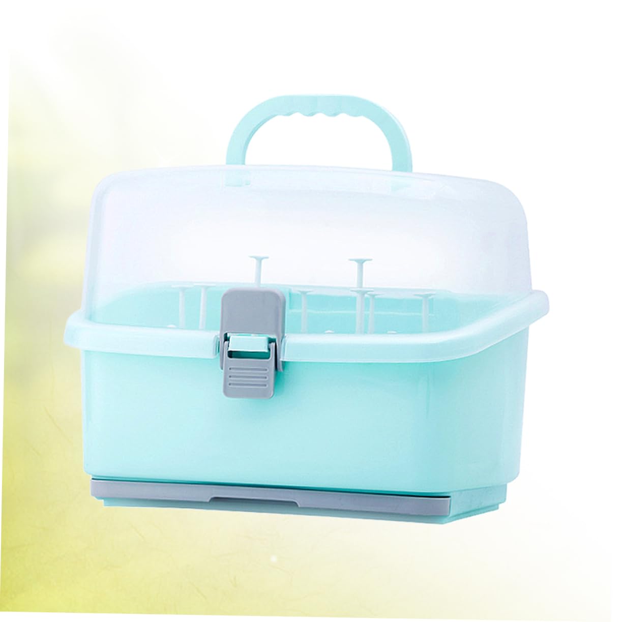 Boîte de Rangement pour Biberons Vert en Plastique, Grosse Capacité | Étui à Bouteilles de Lait Portable, pour Tétine, Usage Voyage et Extérieur