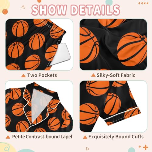 Summer Pajamas Silk Sleepwear 2 Piece Satin Pjs Short Sleeve Loungewear 5-14 Years3