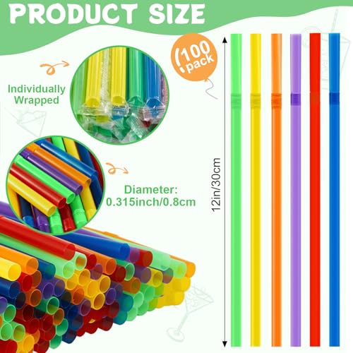 FoldTier 100 pitillos desechables flexibles de 30 cm miniatura 2