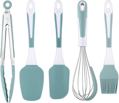 Miniatura 7 de Juego de utensilios de cocina 5 unidsset de utensilios de cocina, mango cómodo, resistente a altas temperaturas, no suave, de silicona, color de