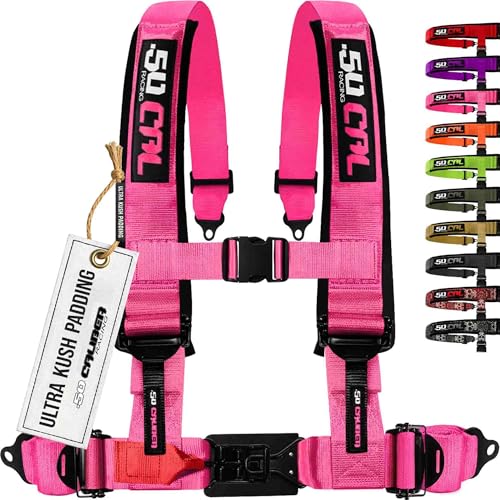 1pc Pink 4 Point Harness for Bucket Seat 2in Belt Quick Release 10 Color Options Racing Harness UTV RZR Car [6306]