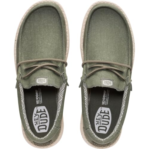 Image of HEYDUDE Men's Wally Stretch Canvas Loafers | Lightweight Slip On Shoes | Casual Walking, Travel & Everyday Style
