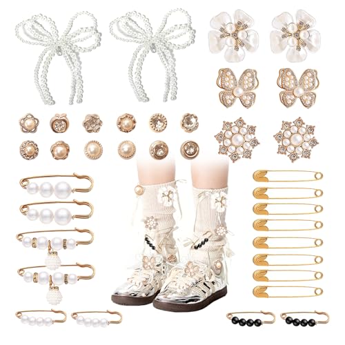 36PCS Shoes Charms for Sneakers Women - Durable Socks Bag Purse Decoration Charms for Fashion Girls Teens, Easy to Clip on Sneakers/Lace Accessories