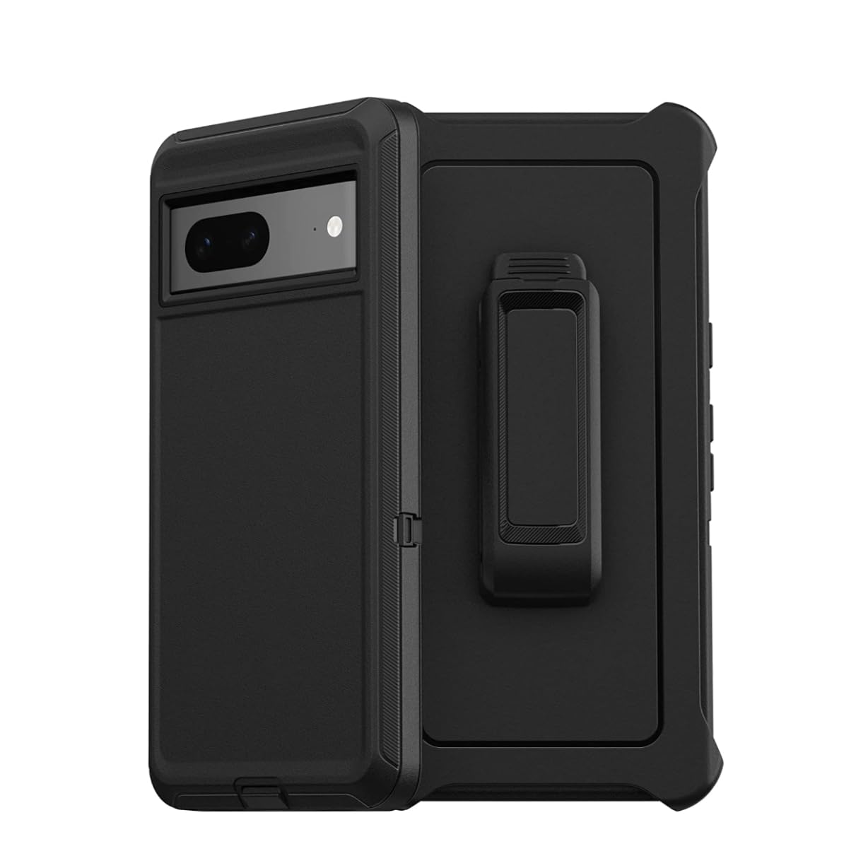 Étui pour Google Pixel 7 coque antichoc noire avec clip