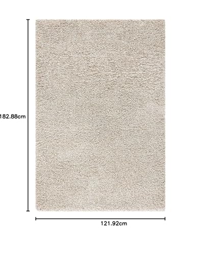 Image of Urban Modern Decor Featuring Soft Shaggy Carpet & Rug for Your Bedroom and Livingroom [Size-4x6 feet & Color-Light Beige].