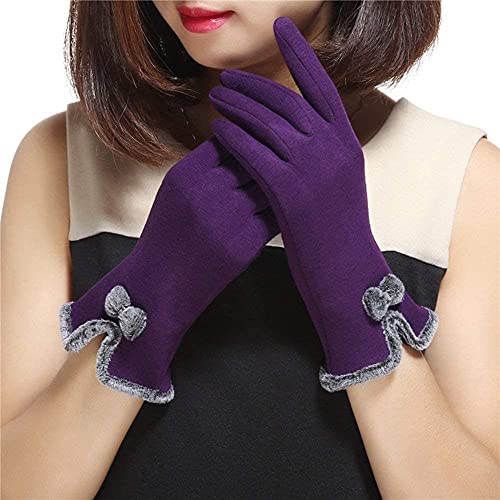 GHCXY Unisex-Erwachsene Fäustlinge Damen Handschuhe Mode einfarbig einfache Farbe Winter Handschuhe glamouröse einfarbige Farben warme Outdoor-Handschuhe lila M