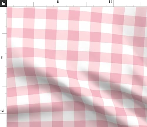 Miniatura 7 de Spoonflower Fabric - Pink Retro Gingham Check Fun Groovy 90 S Tickled Bright Neon Country Printed on Satin Fabric Fat Quarter - Sewing Lining