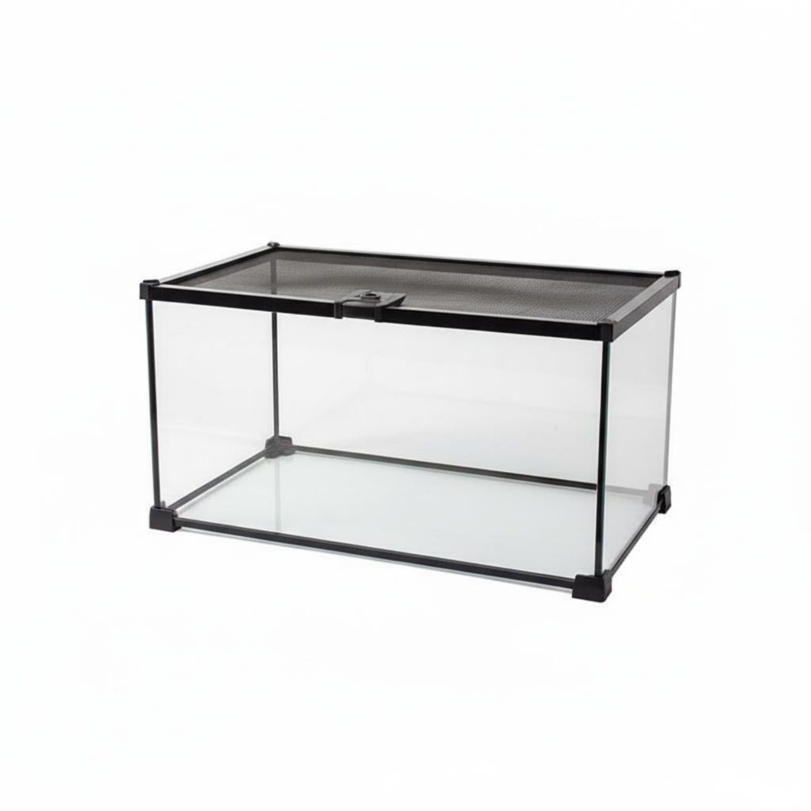 predolo Terrario para Reptiles Buena Ventilación Tanque de Cristal para Reptiles Fácil Observación Caja de Cría de Cristal para Exhibición, 50x30x25cm