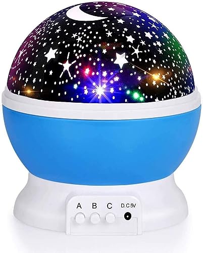 Image of Kids Star Projector Night Light, Nebula Star Projector 360 Degree Rotation - 4 LED Bulbs 12 Light Color Changing with USB Cable