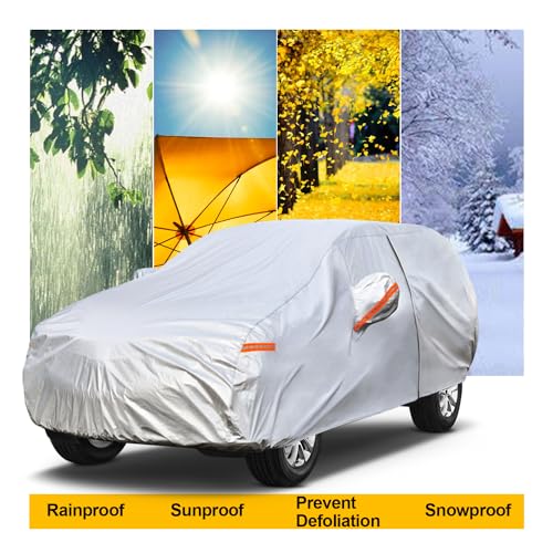 Image of Kayme SUV Car Cover Waterproof All Weather with Lock and Zipper, Outdoor Sun Uv Rain Protection, Fit Audi q3, BMW X1, Honda hrv, Hyundai Tucson Etc (Up to 180 Inch) H11