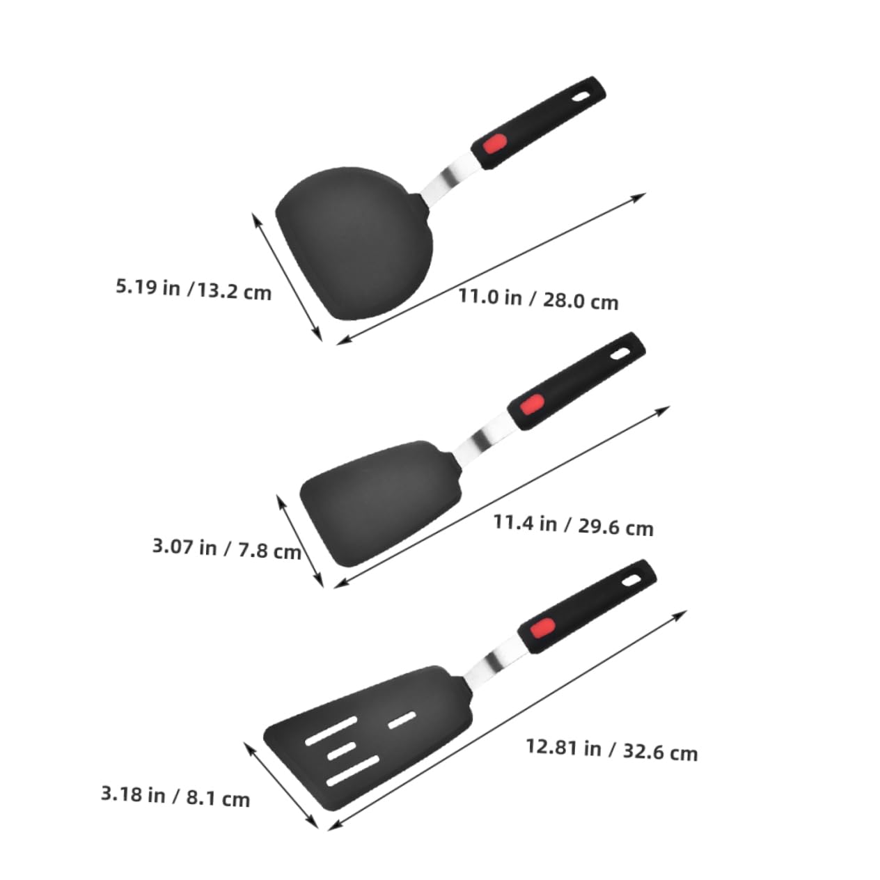 GLEAVI Espátulas de Silicona Espátula Antiadherente Flexible Utensilios de Cocina para Voltear Huevos y Galletas para Cocina