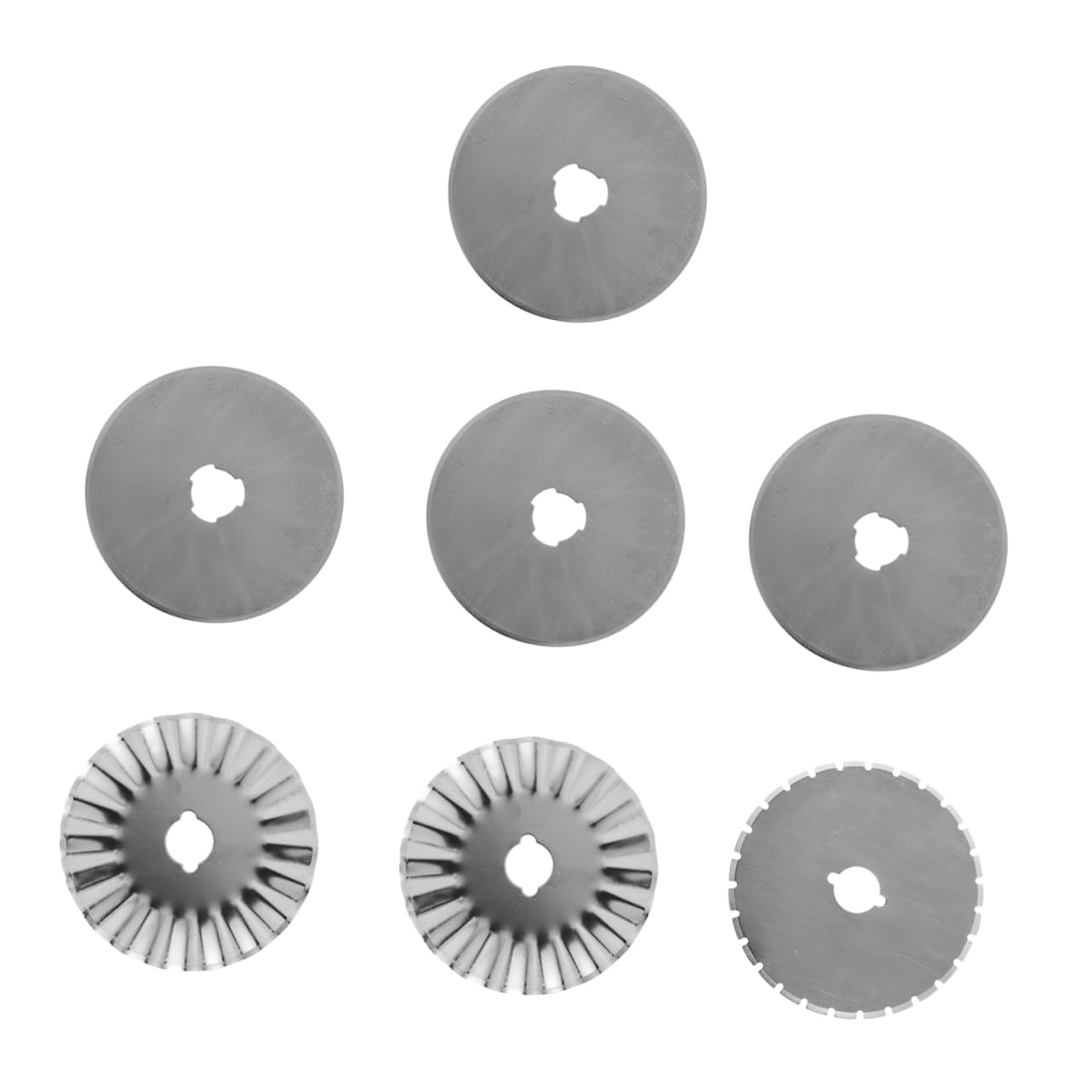 SEWACC 7 Pcs in 1 Set Replacement Blades for Rotary Cutters 4 Straight 1 Dashed 2 Wavy Multi-Purpose for Fabric Paper