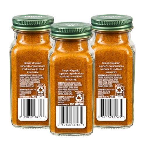 Image of Simply Organic Certified Organic Curry Powder, 3-Ounce 3-Pack, Aromatic Blend 11 Indian Cooking Spice for Meat, Seafood, Tofu