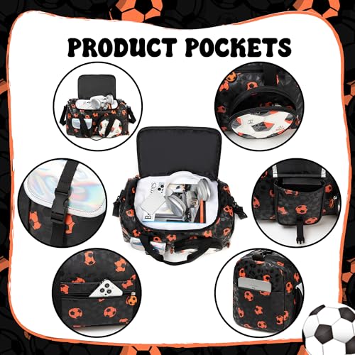 HTgroce Bolsa de Viaje Bolsa Deporte Niño Plegable Bolsa Piscina de Futbol Gym con Compartimento Zapatos - imagen 7