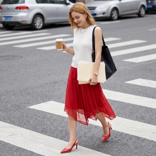 Image of YODEKS Slingback Heels for Women Pointy Toe Beaded Heels Close Toe Kitten Heel Pumps 2.5 Inch Stiletto Pumps Wedding Party Dressy Shoes