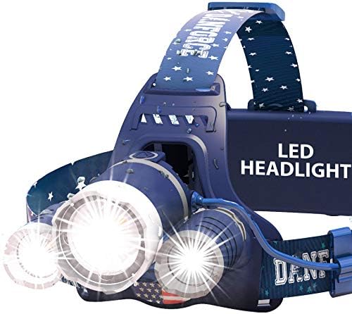 DanForce Headlamp. USB Rechargeable LED Head Lamp. Ultra Bright CREE 1080 Lumen Head Flashlight + Red Light. HeadLamps for Adults, Camping, Outdoors & Hard Hat Work. Zoomable IPX54 Headlight
