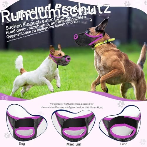 Maulkorb Für Hunde, 2 Stück Maulkorb Für Hunde, Weich, Verstellbare Schlaufe, Atmungsaktiv, Sicherer, Schneller Sitz Für Kleine, Mittelgroße Hunde, Verhindert Beißen, Kauen Und Bellen, S/M/L